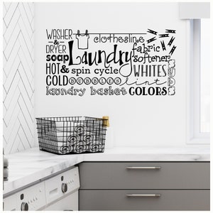 Laundry Collage wall saying vinyl lettering decal sticker