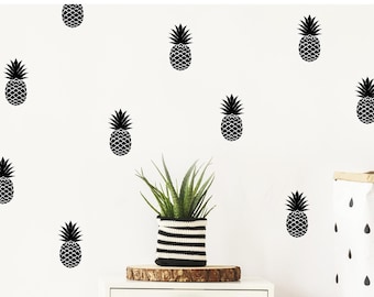 Pineapple stickers vinyl lettering wall decal tropical hawaiian room decor