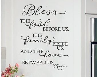 Bless The Food Before Us Wall Decal Vinyl Lettering Sticker Decals Quotes Prayer Scripture Spiritual Sign