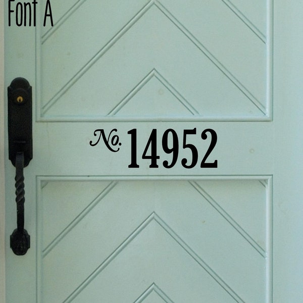 Custom House Number 4 Fonts to Choose No. For Front Door Mail Box Window Wall Decal Vinyl Lettering Decals Sticker Self Adhesive Address