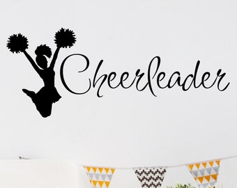 Cheerleader Decal wall saying vinyl lettering sticker art