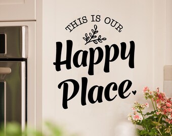 This Is Our Happy Place Vinyl Lettering Wall Decal Sticker Motivational Decals Wall Decor Gym Workout Quote Sign