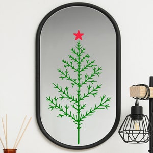Winter Christmas Tree with Star decal vinyl lettering holiday wall decals stickers self adhesive removable