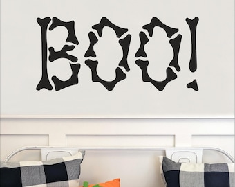 BOO! bones decals Halloween Holiday Vinyl Lettering Wall Decal Sticker Home Decor Decals Craft Gift Bats