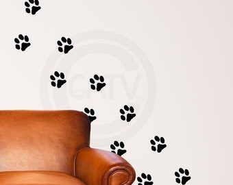 Paw Prints dog paw prints vinyl lettering art decal wall stickers nursery decor kids room decals