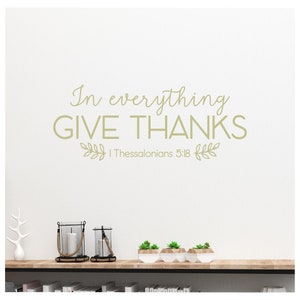 In Everything Give Thanks With Leaves Thessalonians 5:18 Vinyl Lettering Wall Decal Home Decor Sticker Scripture Thanksgiving DecalsQuote image 3