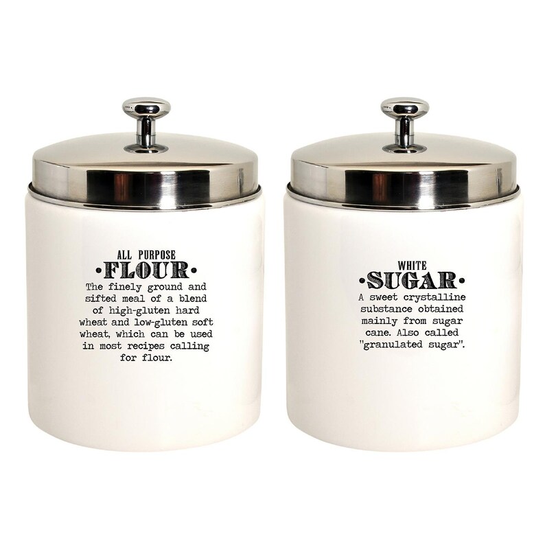 Kitchen Canister Labels Flour Sugar Nuts Pantry Jar Label Jars Etsy