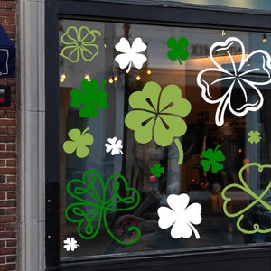 St. Patricks Day Shamrocks Assorted set of lucky clovers stickers wall decals clover decal fun decoration vinyl decal spring