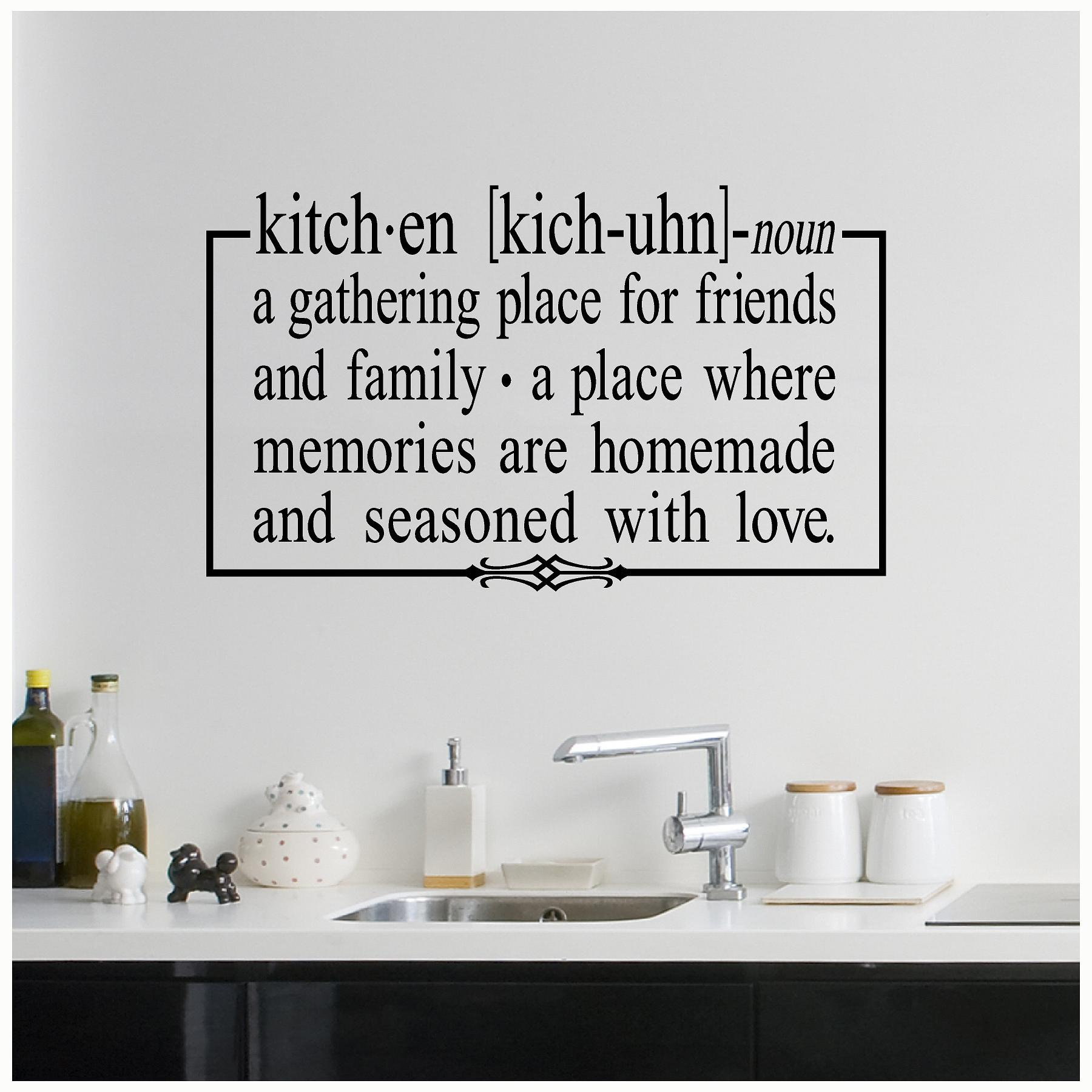 Kitchen noun definition vinyl lettering wall sayings decal Etsy
