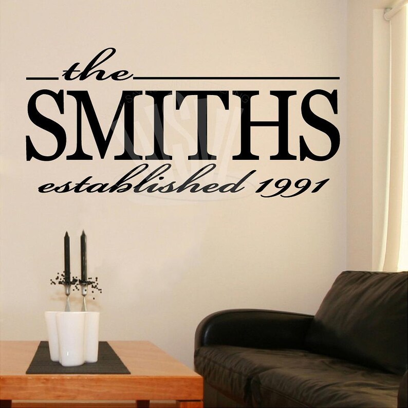 Custom Last Name Year Vinyl Lettering Family Wall Sayings Home Etsy