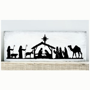 Nativity Scene Baby Jesus Manger Christmas Decals Holiday Vinyl Wall Decal Sticker Home Decor
