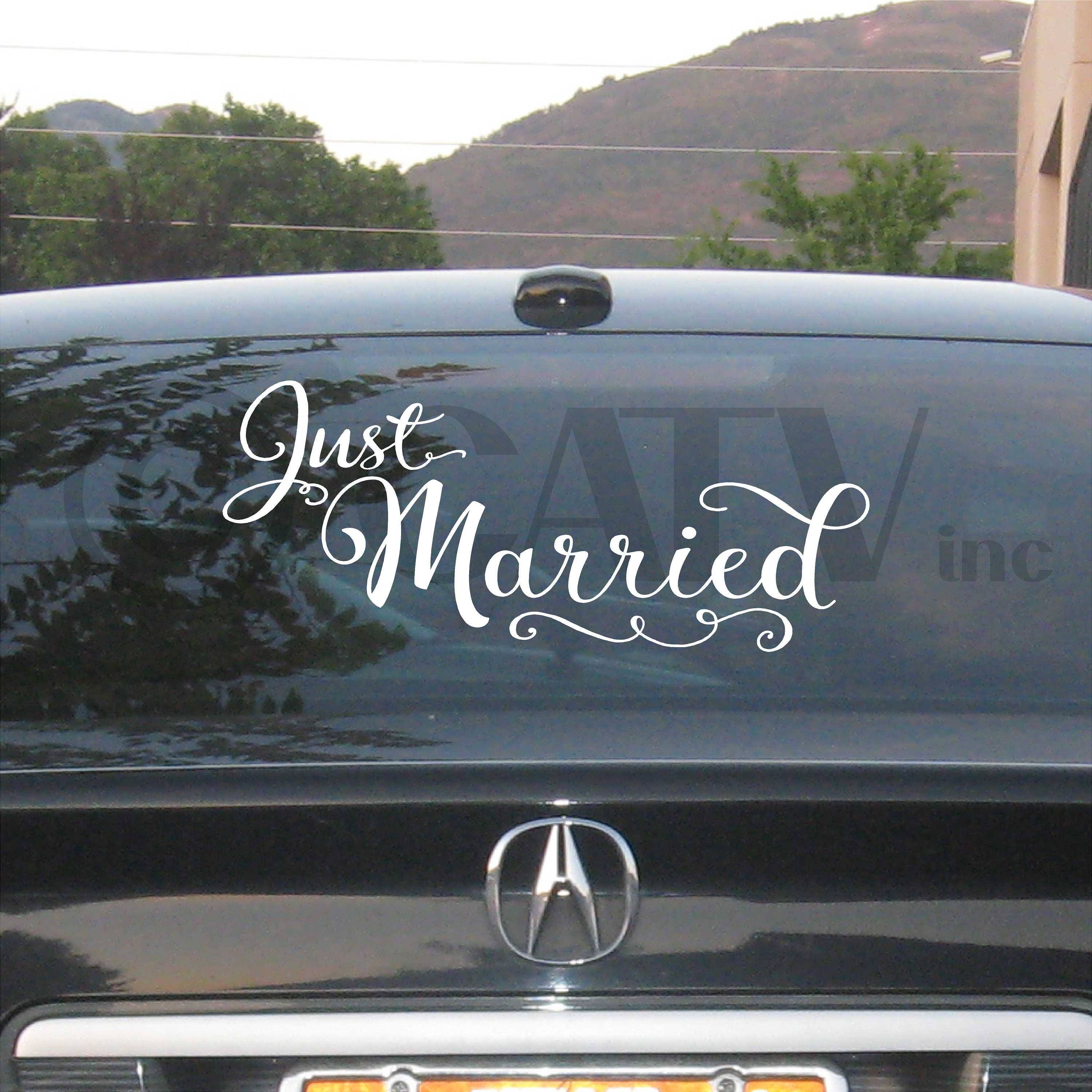 5 Pcs Just Married Car Decorations Just Married Sign Banner Just Married  Car Magnet Just Married Car Decal Wedding Decorations For Car Window  Honeymoo