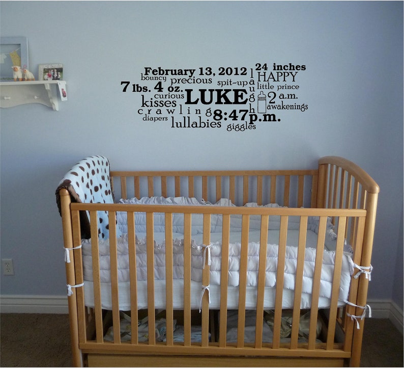 Customized Baby Boy Subway Art Vinyl Lettering Wall Decal Etsy