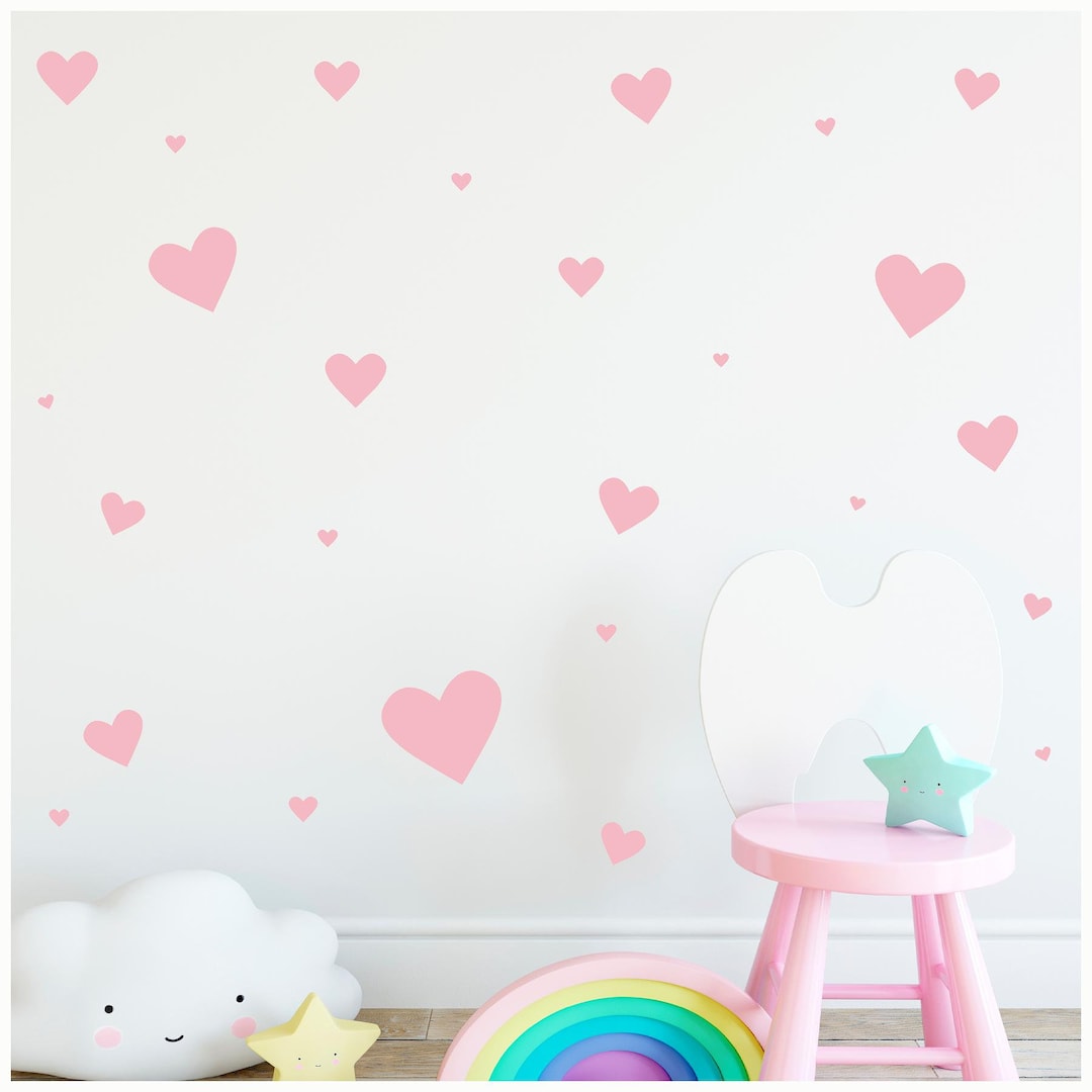 Set of Over 50 Assorted Heart Self Adhesive Vinyl Wall Pattern Decal ...