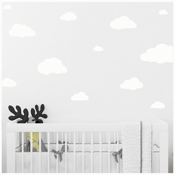 Cute Cloud Vinyl Decal Appliques Stickers Self Adhesive Removable Fabric Vinyl Wall Pattern Kids Room Nursery Decals