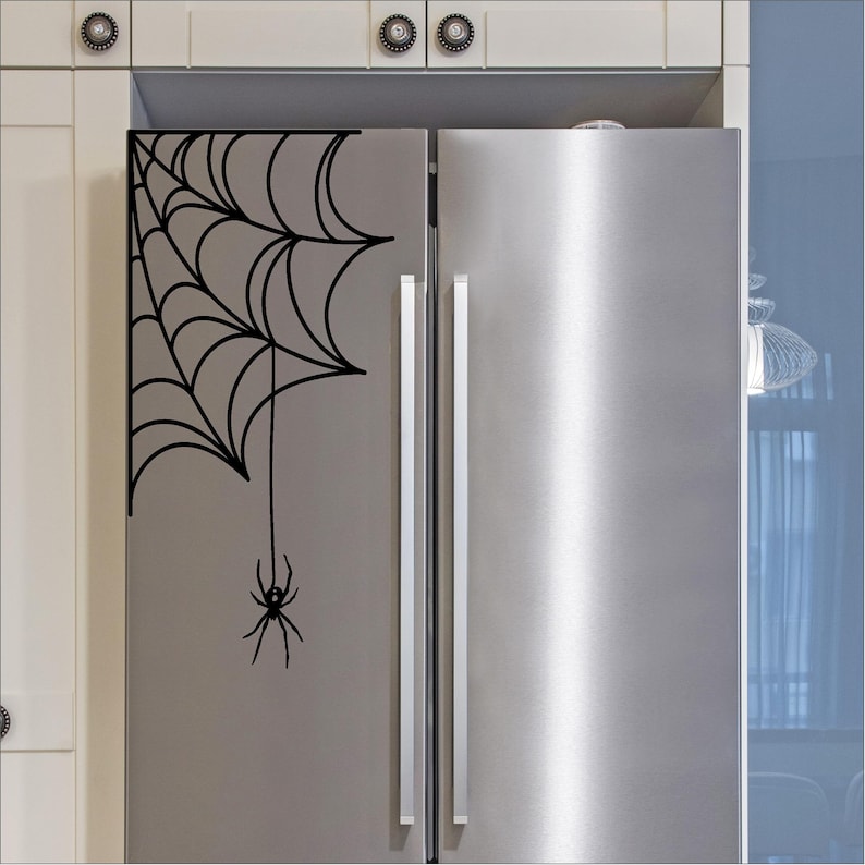 Corner Spider Web B With Spider Decal Sign Bats Halloween - Etsy