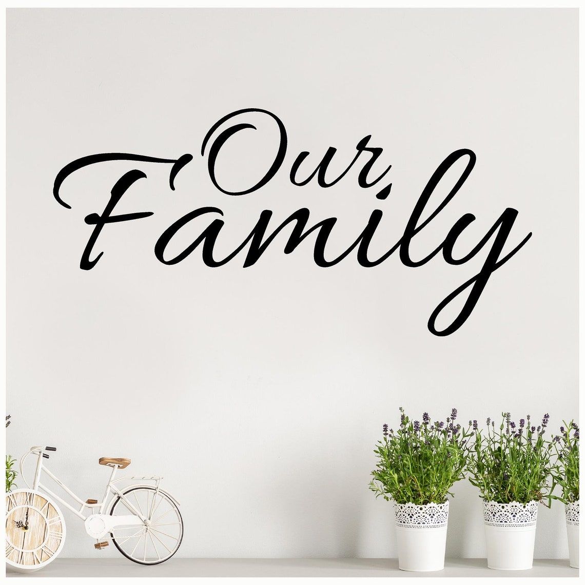 Our Family Vinyl Lettering Wall Sayings Home Decor Quote Decal Etsy