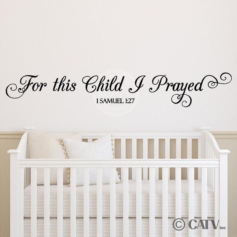 For This Child I Prayed vinyl lettering Wall Decal sticker quote saying art image 2