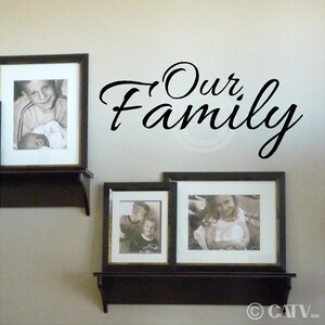 Our Family vinyl lettering wall sayings home decor quote decal sticker art image 2
