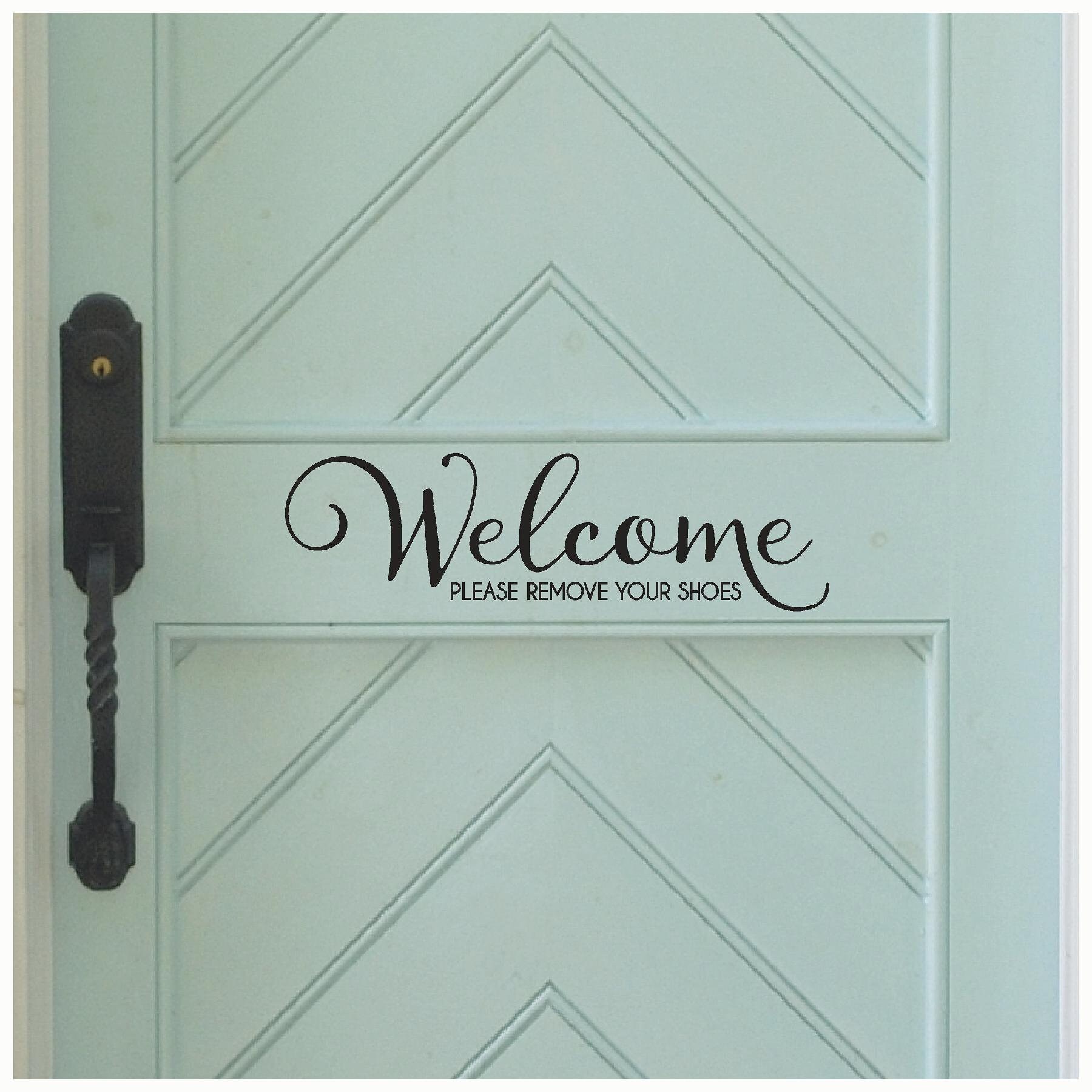 Metallic Gold Welcome.Please Remove Your Shoes Vinyl Wall Decal Metallic Gold Welcome.Please Remove Your Shoes Vinyl Wall Decal
