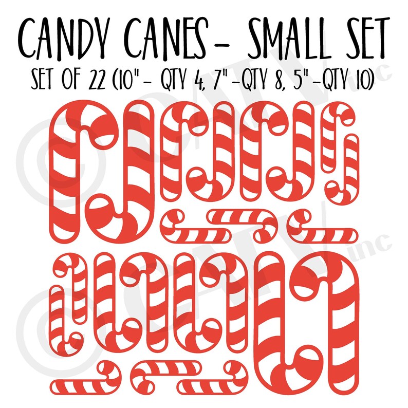 Candy Canes Vinyl Wall Decal Door Stickers Window Decals Etsy