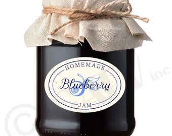 Jam Labels Strawberry Peach Blackberry Raspberry Blueberry Grape or Apricot vinyl decal sticker Mason Jar Stickers