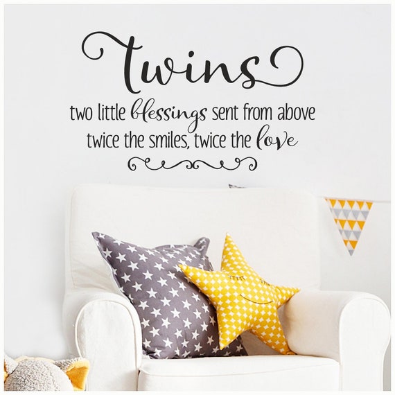 Wall Stickers Twins Blessings Smiles Love Nursery Bedroom Art Decals Vinyl Home