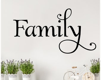 Family  vinyl lettering wall decal sticker art for wood or diy sign