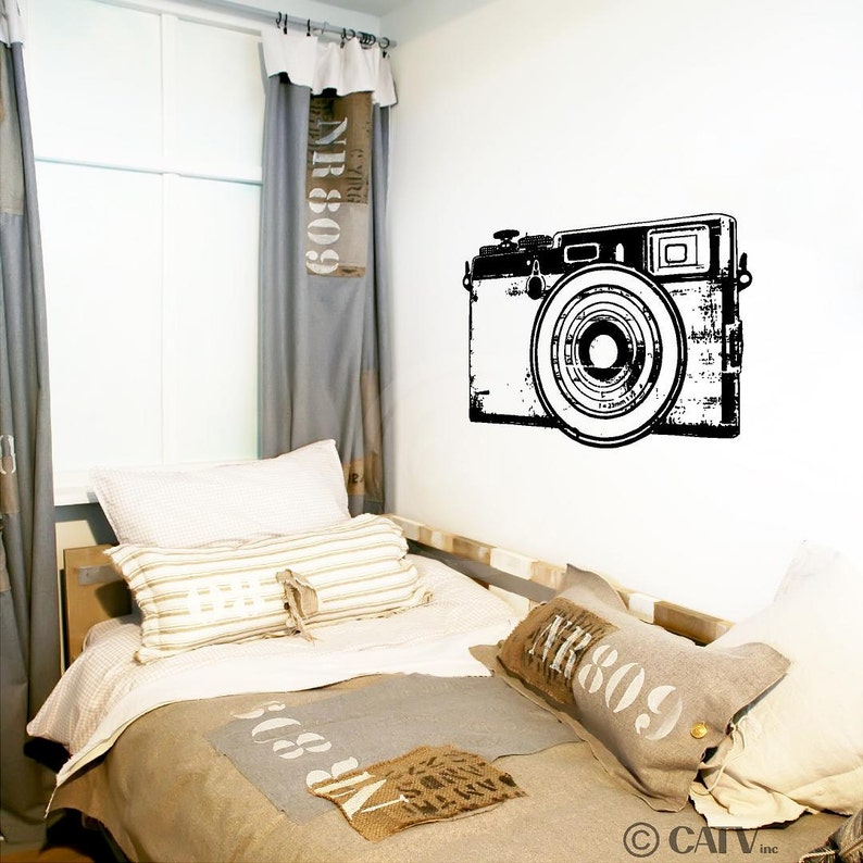 Retro Camera Customizable Wall Decal Etsy