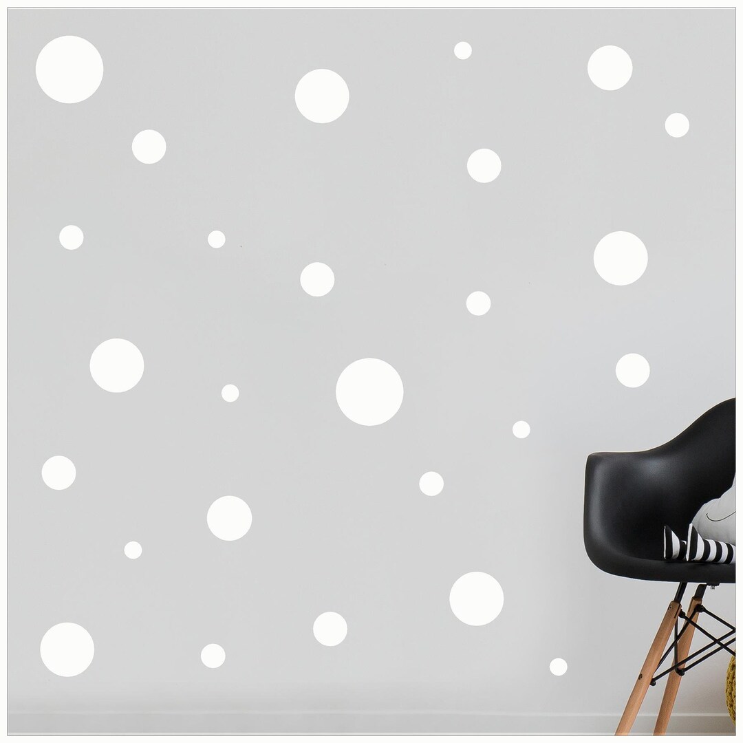 Set of 32 Large Vinyl Polka Dots Decals Two Colors (you Choose Colors ...