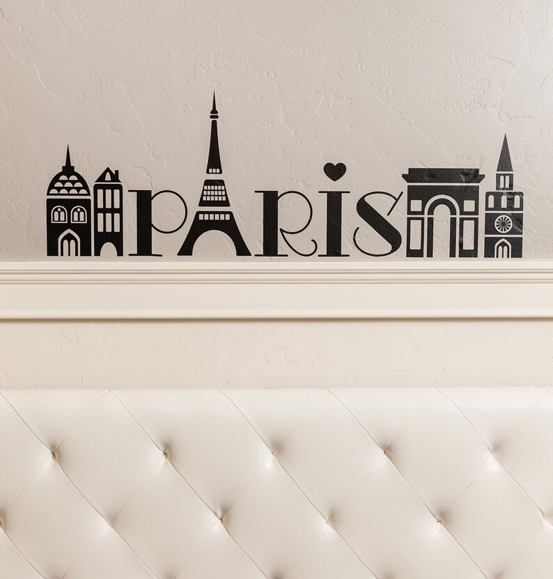 Paris Girls Tower city wall decal vinyl lettering quote Etsy