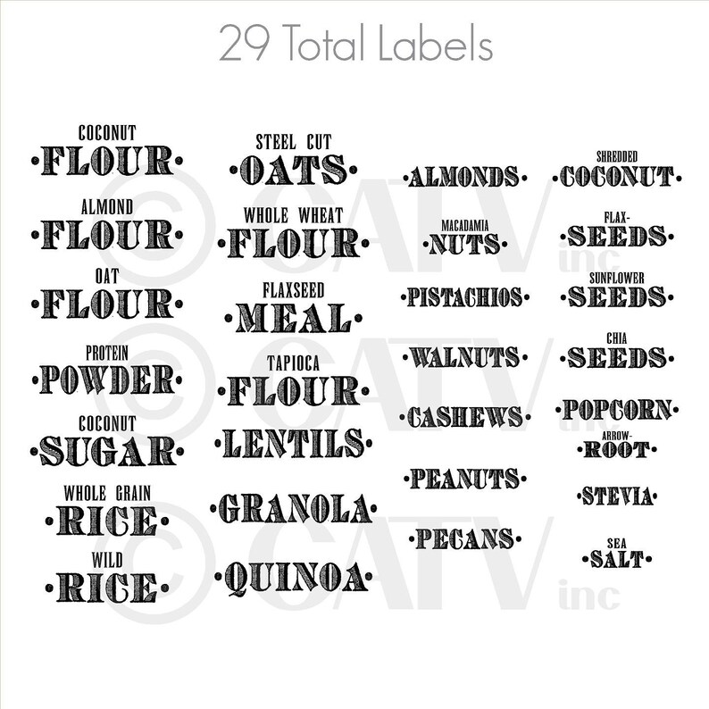 Kitchen Food Titles Set 2 Healthy Kitchen Labels Stickers Etsy