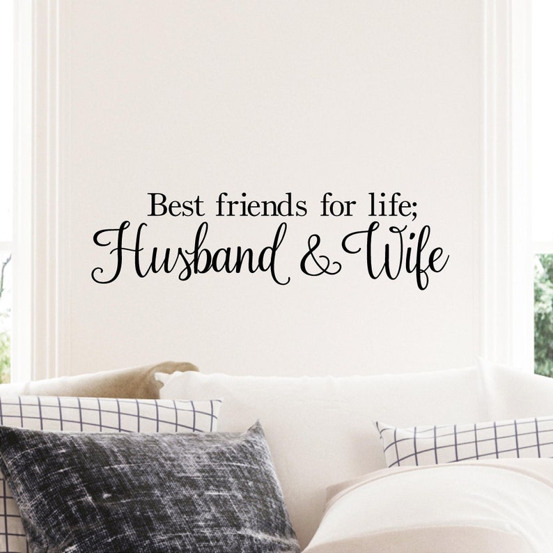 Best Friends For Life; Husband & Wife Vinyl Lettering Wedding Decal Home Decor Sticker bild 1