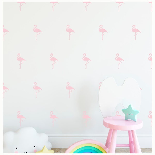 Flamingo Wall Decals Etsy