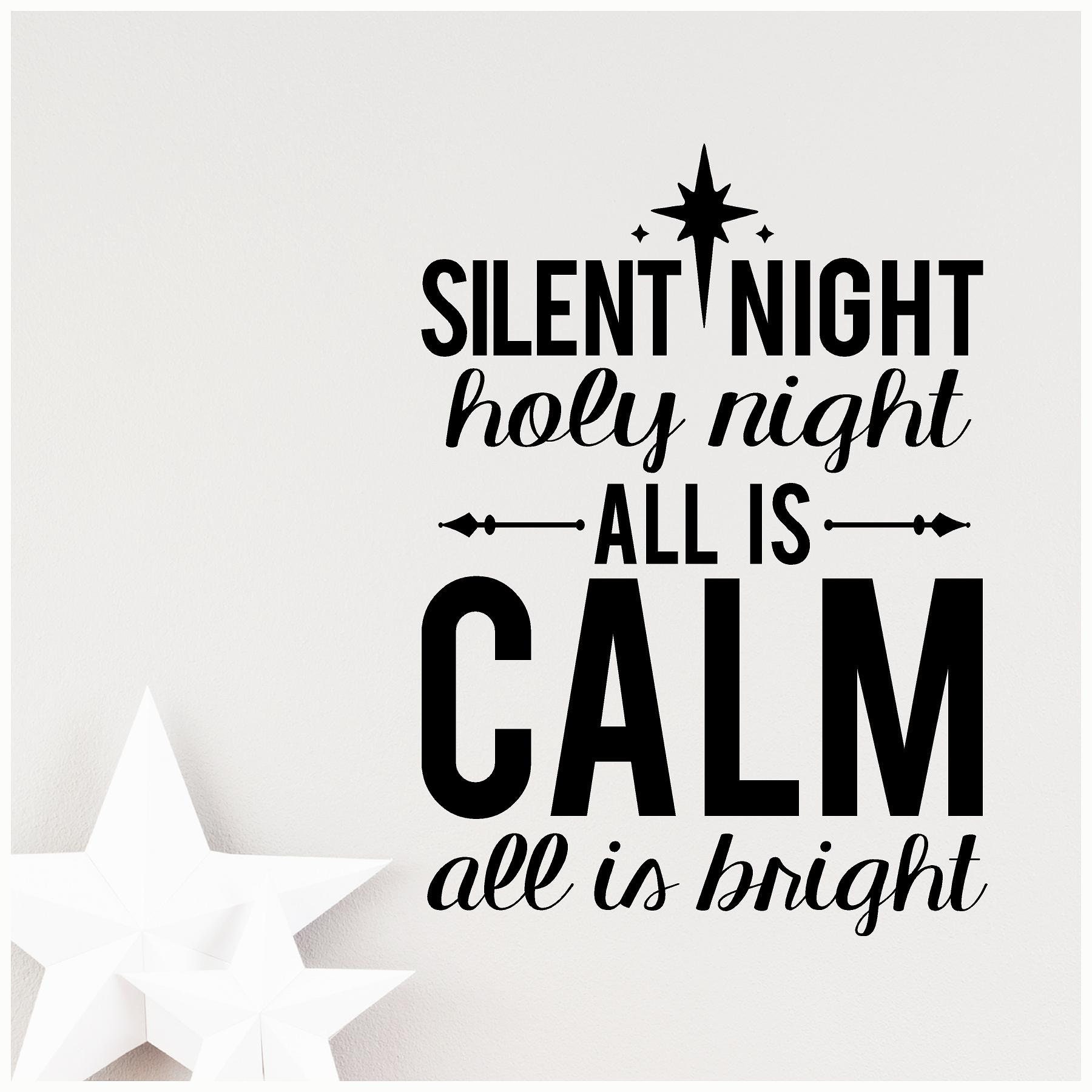 SILENT NIGHT Christmas Vinyl Wall Saying Lettering Quote Decor Decal Sign Craft 