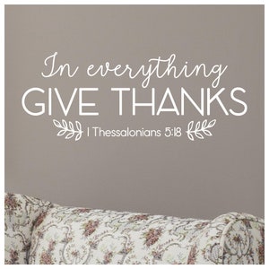 In Everything Give Thanks With Leaves Thessalonians 5:18 Vinyl Lettering Wall Decal Home Decor Sticker Scripture Thanksgiving DecalsQuote image 4