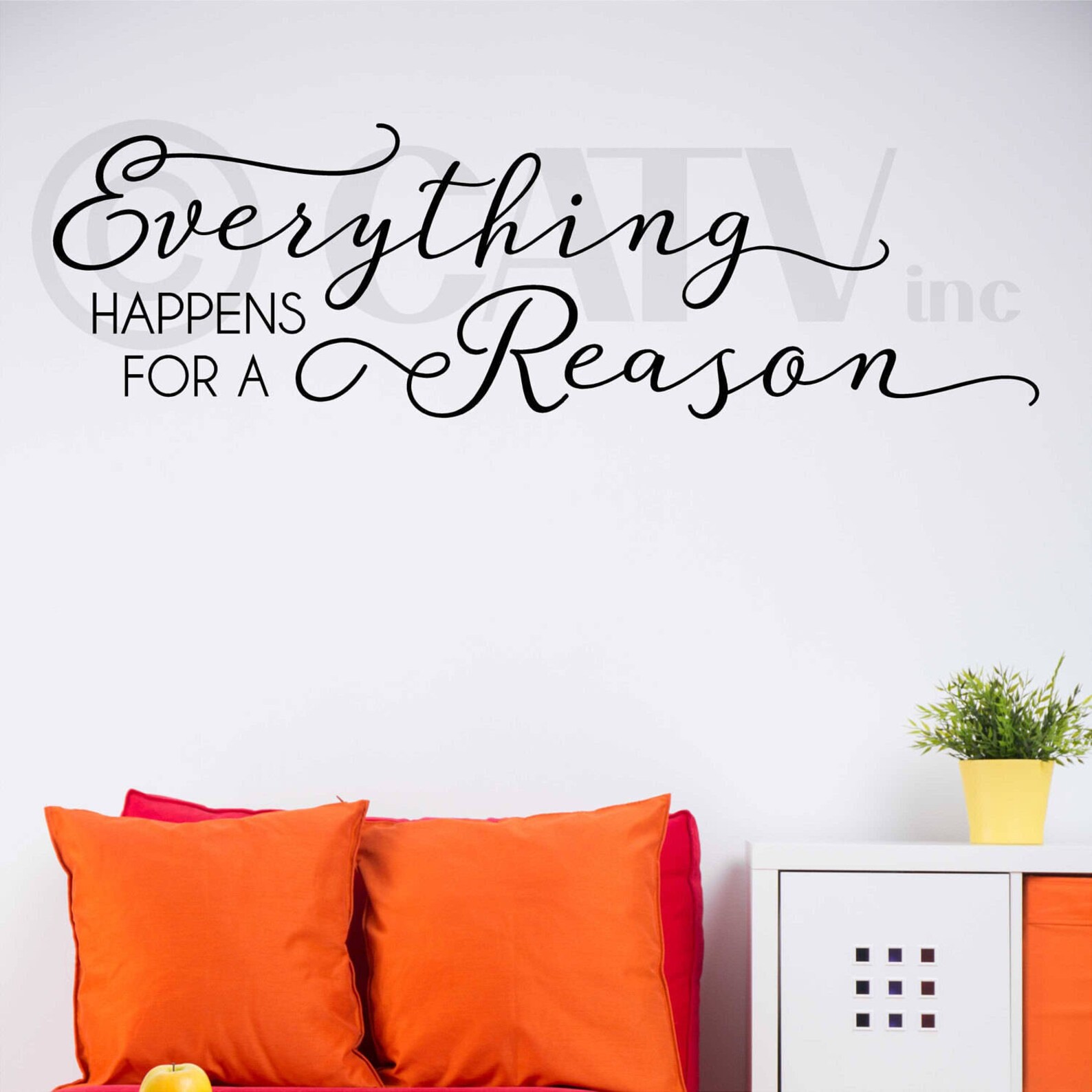 Everything Happens for A Reason Vinyl Lettering Art Decal Wall Etsy