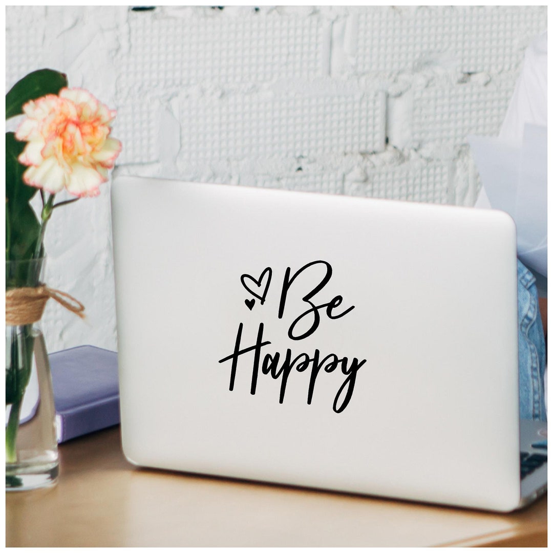 Be Happy Motivational Quote Vinyl Lettering Wall Decal - Etsy