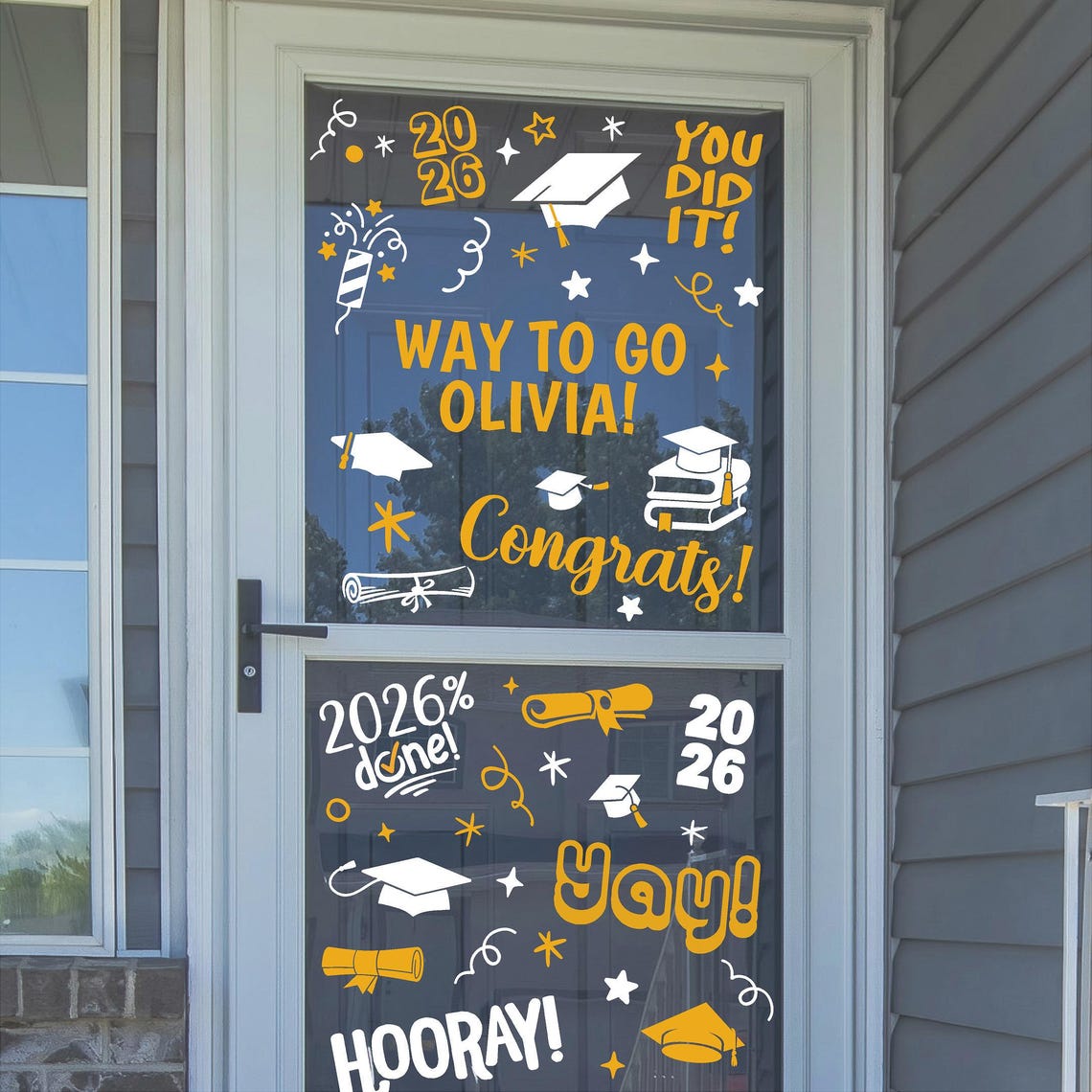 Graduation Invite Decals Assorted Graduation Party Celebration Decals Custom Name and School ...