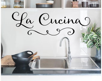 La Cucina (The Kitchen) wall saying sticker vinyl lettering quote art