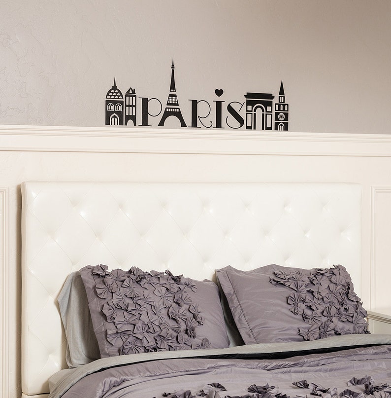 Paris Girls Tower city wall decal vinyl lettering quote Etsy