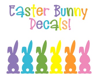 Assorted Cotton Tail Easter Bunny decals vinyl bunnies Wall Decal Vinyl Sticker spring Decals Self Adhesive Peel and Stick Peeps