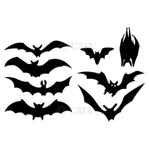 Set of 8 Extra Large Bats Scary Halloween Holiday Vinyl Wall - Etsy