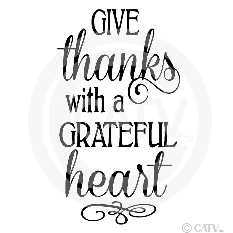 Give Thanks with a Grateful Heart Thanksgiving Farmhouse Holiday Vinyl Lettering Wall Decal Sticker Home Decor image 4