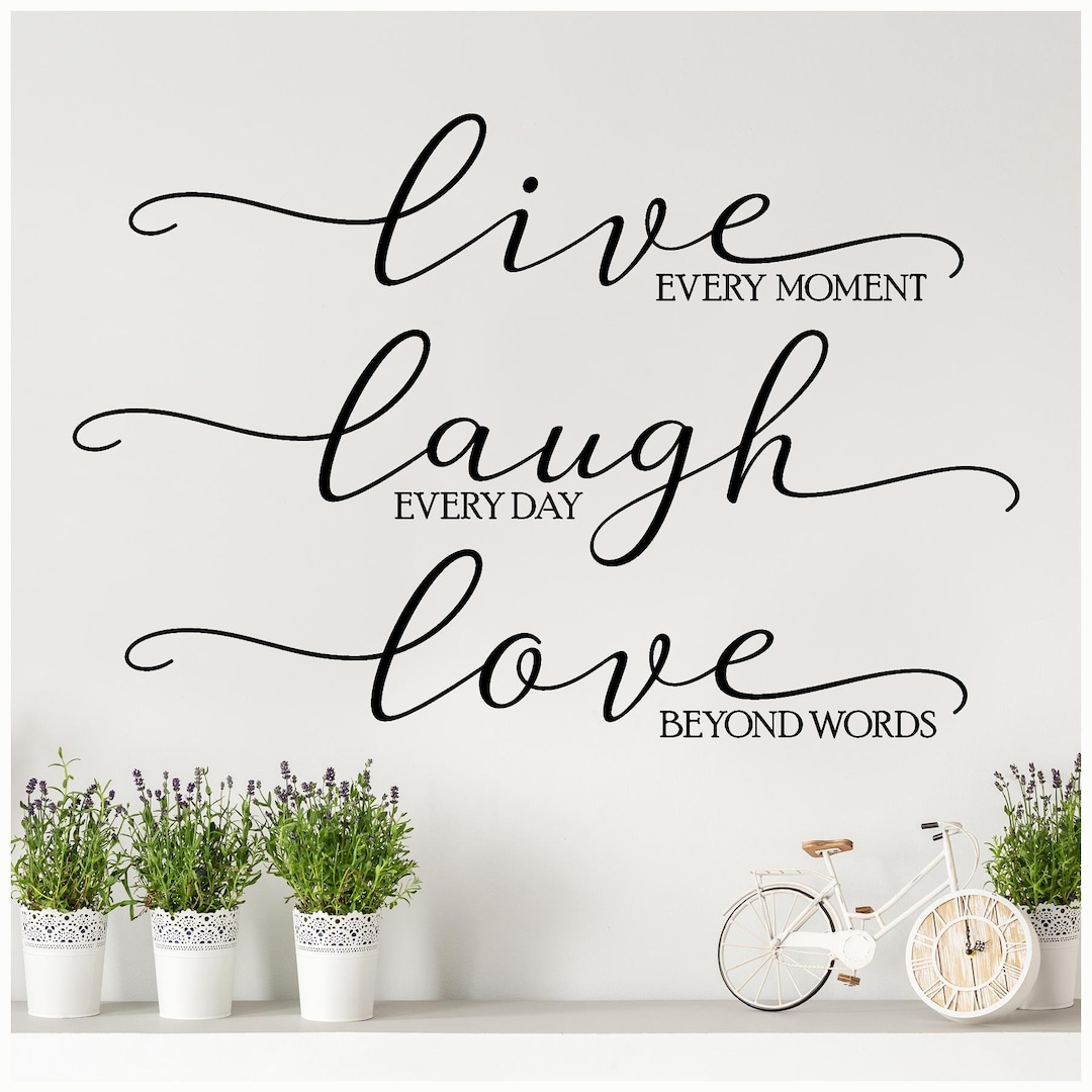 Wall - Decal Beyond Everyday large Live Vinyl Lettering Every Love Sticker Words Laugh Moment Etsy