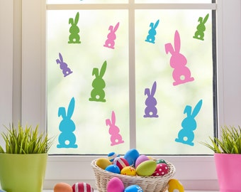 Assorted Cotton Tail Easter Bunny decals vinyl bunnies Wall Decal Vinyl Sticker spring Decals Self Adhesive Peel and Stick