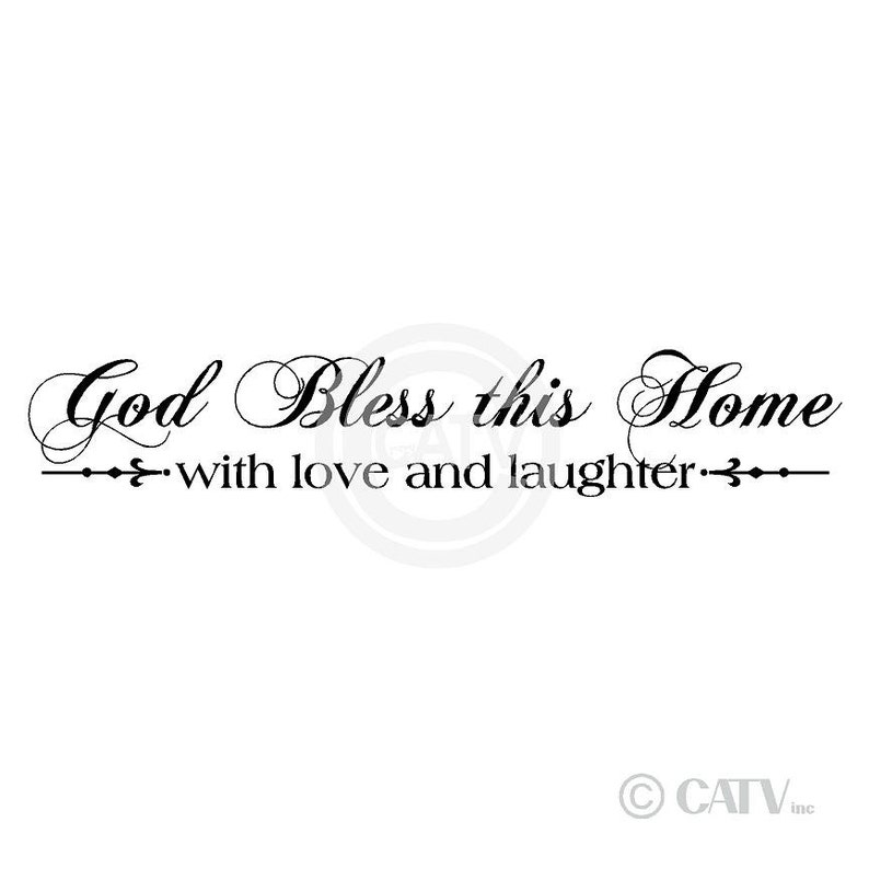 God Bless This Home With Love And Laughter customizable wall quote decal vinyl lettering sticker saying