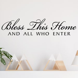 Bless This Home And All Who Enter Vinyl Lettering Wall Decal Removable Sticker Home Decor