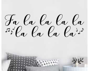 Fa la la la la la la la la Christmas Music Christmas Wall Decals Vinyl Lettering Tis The Season decal sticker