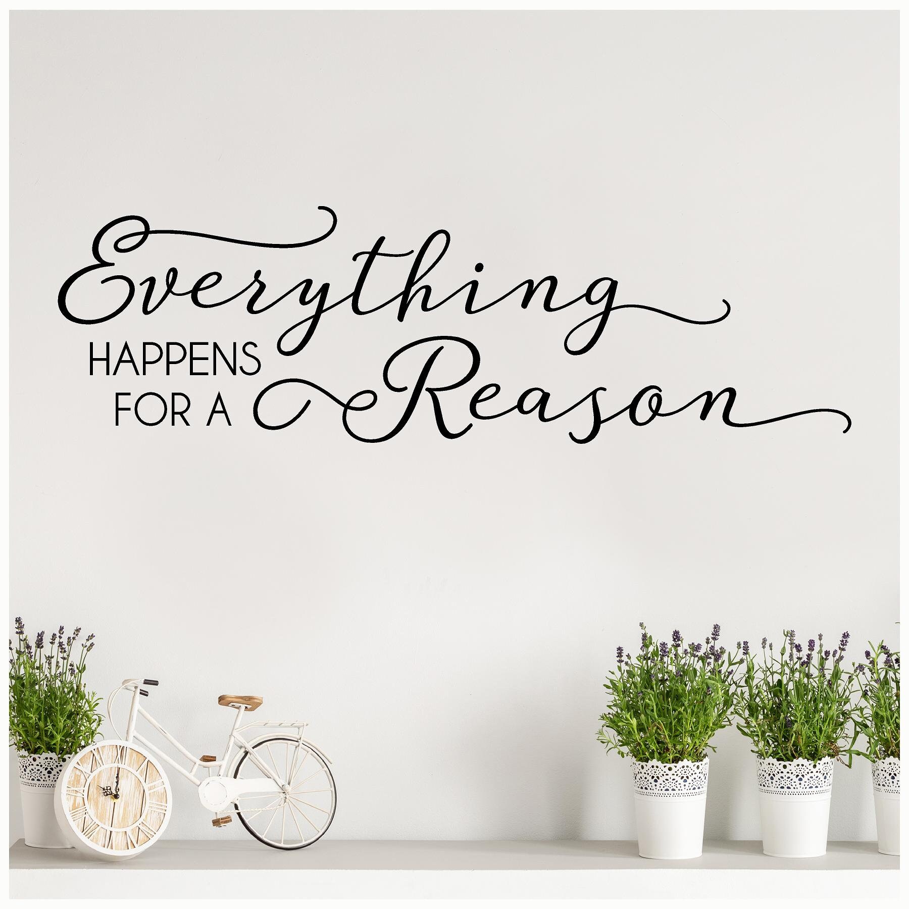 Everything Happens for A Reason Vinyl Lettering Art Decal Wall Etsy